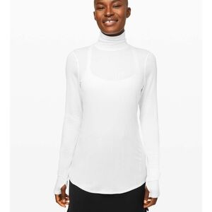 Lululemon Full Day Ahead Turtleneck Top Long Sleeve Shirt White Size Small